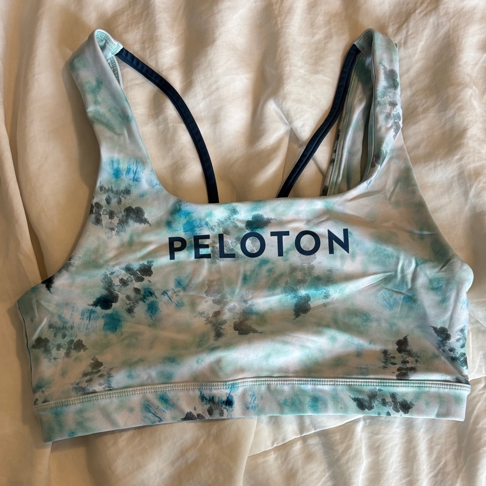 Peloton Women's Blue and Gray Sports Bra